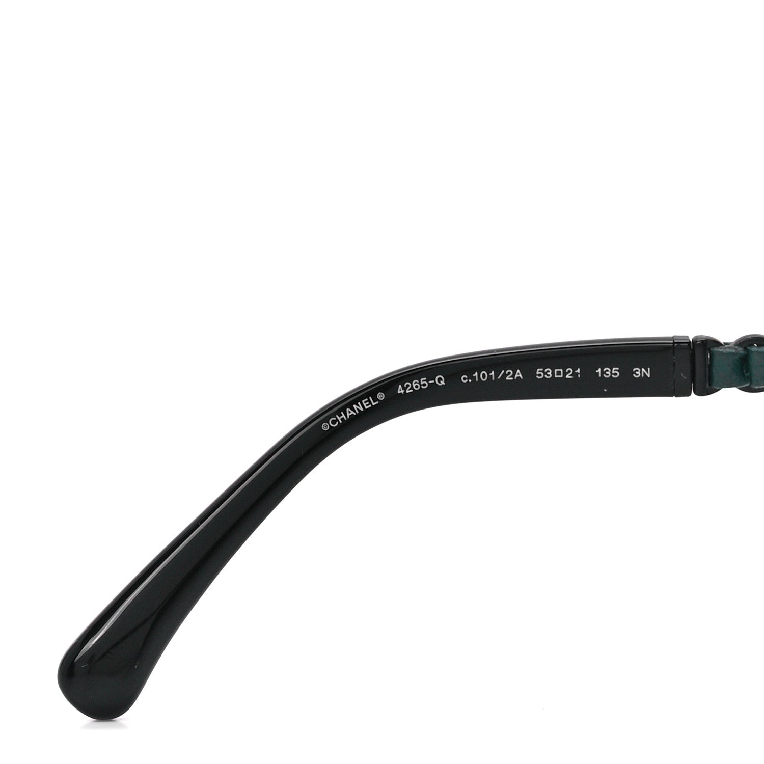Chanel Metal Calfskin Round Chain Sunglasses 4265-Q Black 5 of 8