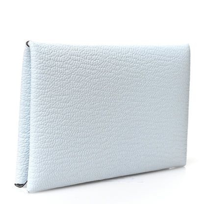 Hermes Chevre Mysore Calvi Card Case Bleu Brume 3 of 8