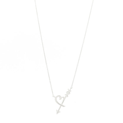 Tiffany Sterling Silver Paloma Picasso Heart and Arrow Pendant Necklace 1 of 6