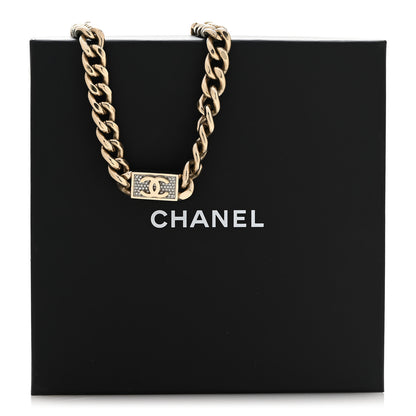 Chanel Crystal CC Chain Link Choker Necklace Gold 7 of 7