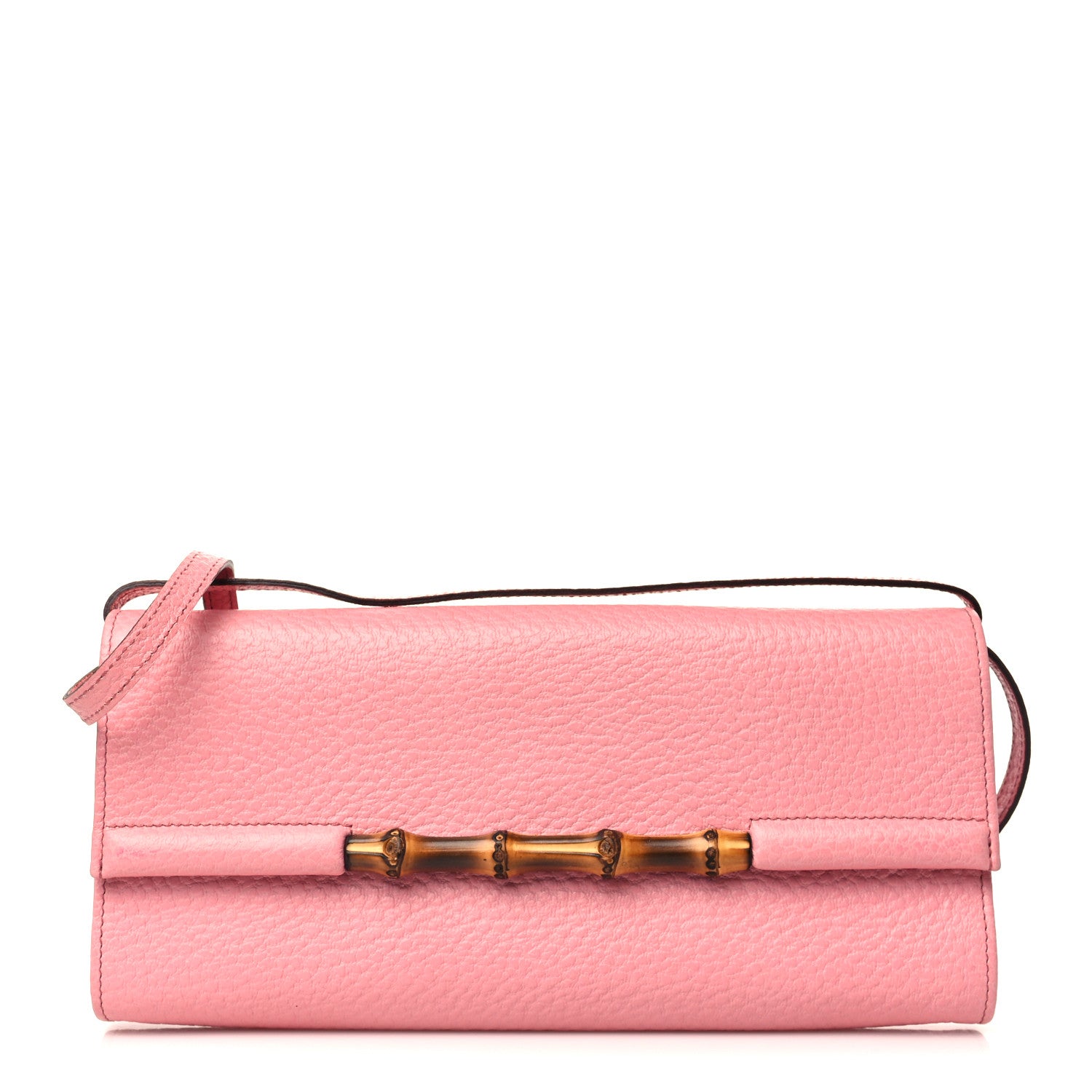 Gucci Calfskin Bamboo Bar Clutch Pink 1 of 6