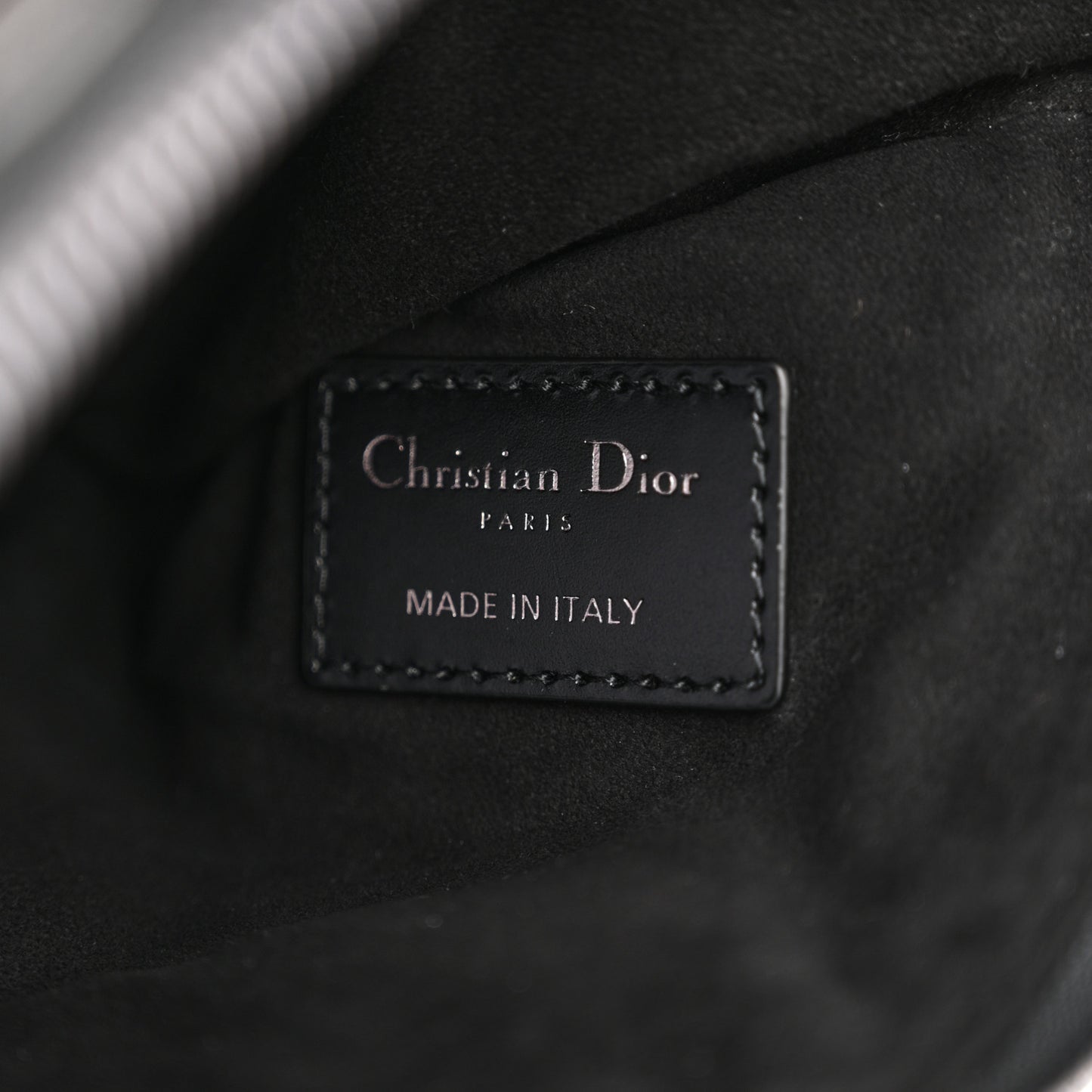 Calfskin Macrocannage Mini Dior Caro Tulip Bag Black