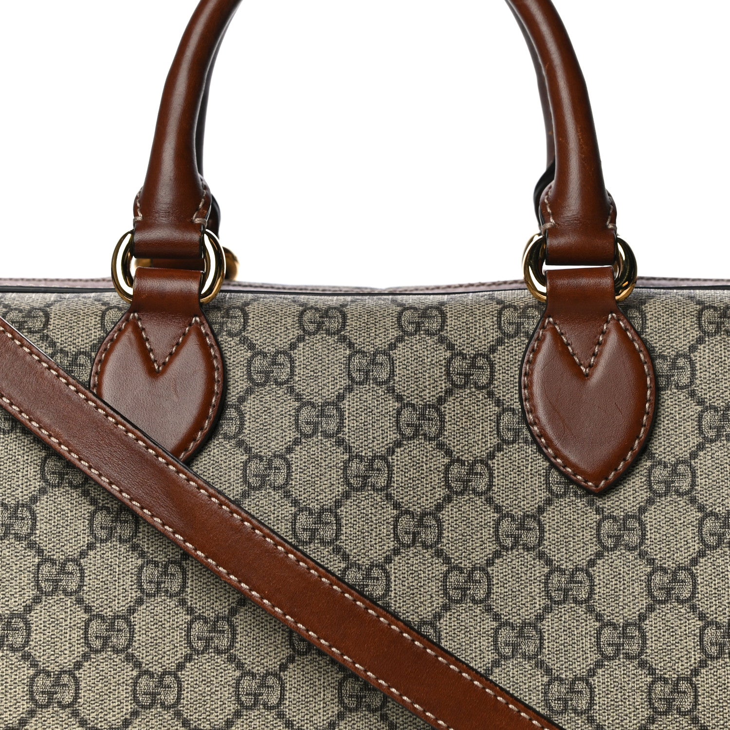 Gucci GG Supreme Monogram Medium Boston Beige Cuir 8 of 26