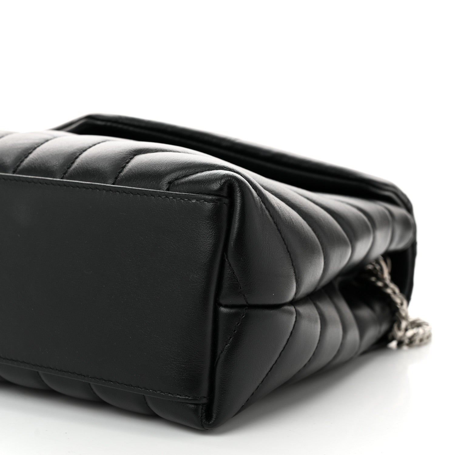 Saint Laurent Calfskin Y Quilted Monogram Small Loulou Chain Satchel Black 10 of 10