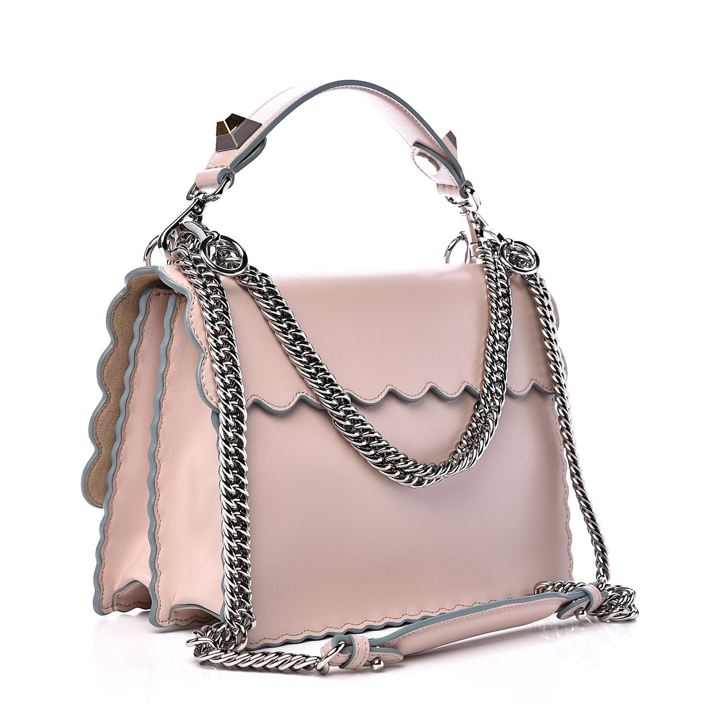 Vitello Liberty Scalloped Studded Kan I Shoulder Bag Soap