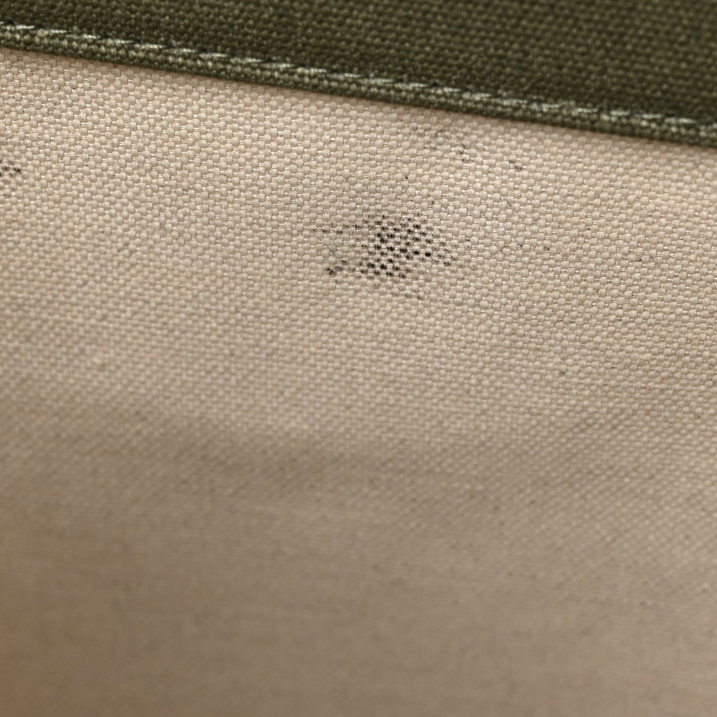 Linen Calfskin Small Rive Gauche Tote Military Green Blanc Vintage