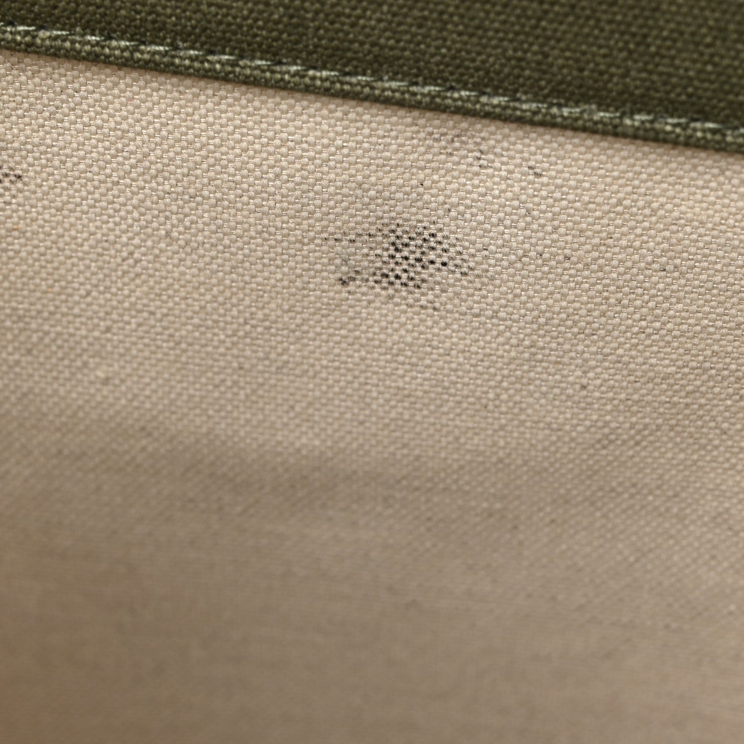 Saint Laurent Linen Calfskin Small Rive Gauche Tote Military Green Blanc Vintage 11 of 12