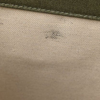 Saint Laurent Linen Calfskin Small Rive Gauche Tote Military Green Blanc Vintage 11 of 12