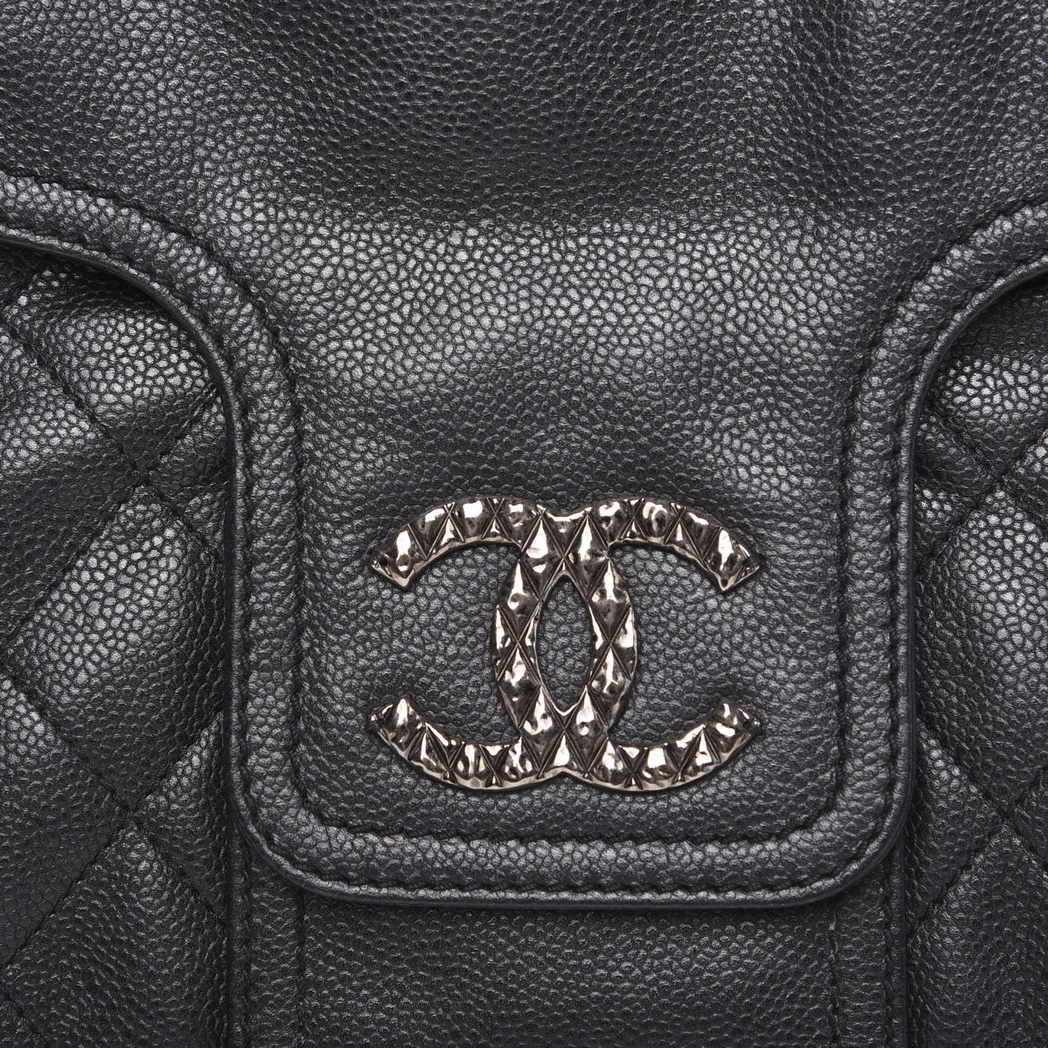 Chanel Glazed Caviar Coco Rider Flap Hobo Dark Grey 11 of 11