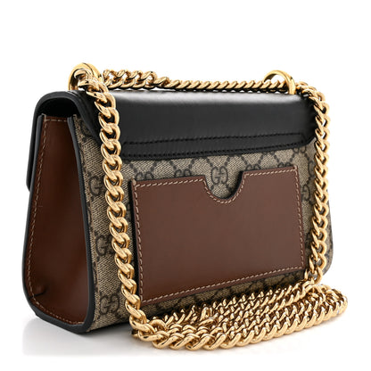 Gucci GG Supreme Monogram Calfskin Small Padlock Shoulder Bag Beige Black Cuir 3 of 14