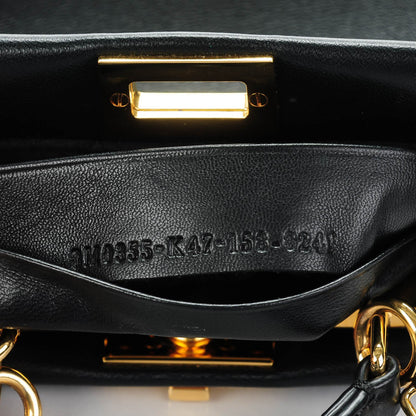 Fendi Nappa Micro Peekaboo Iconic Satchel Black 7 of 8