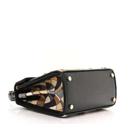 Salvatore Ferragamo Canvas Calfskin Tiger Print Gancini Small 2-Way Iconic Top Handle Bag Black Multicolor 4 of 11