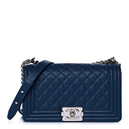 Chanel Caviar Quilted Medium Boy Flap Dark Blue 1 of 15