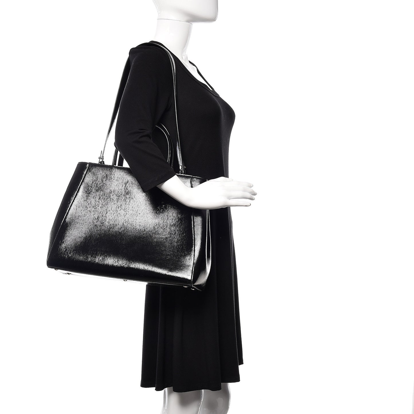 Patent Vitello Elite Regular 2Jours Tote Black