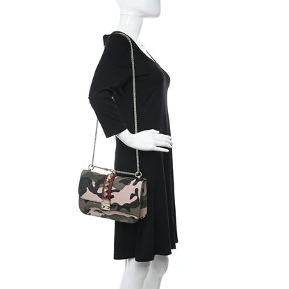 Valentino Garavani Nappa Canvas Camouflage Medium Glam Lock Rockstud Flap Multicolor 2 of 9