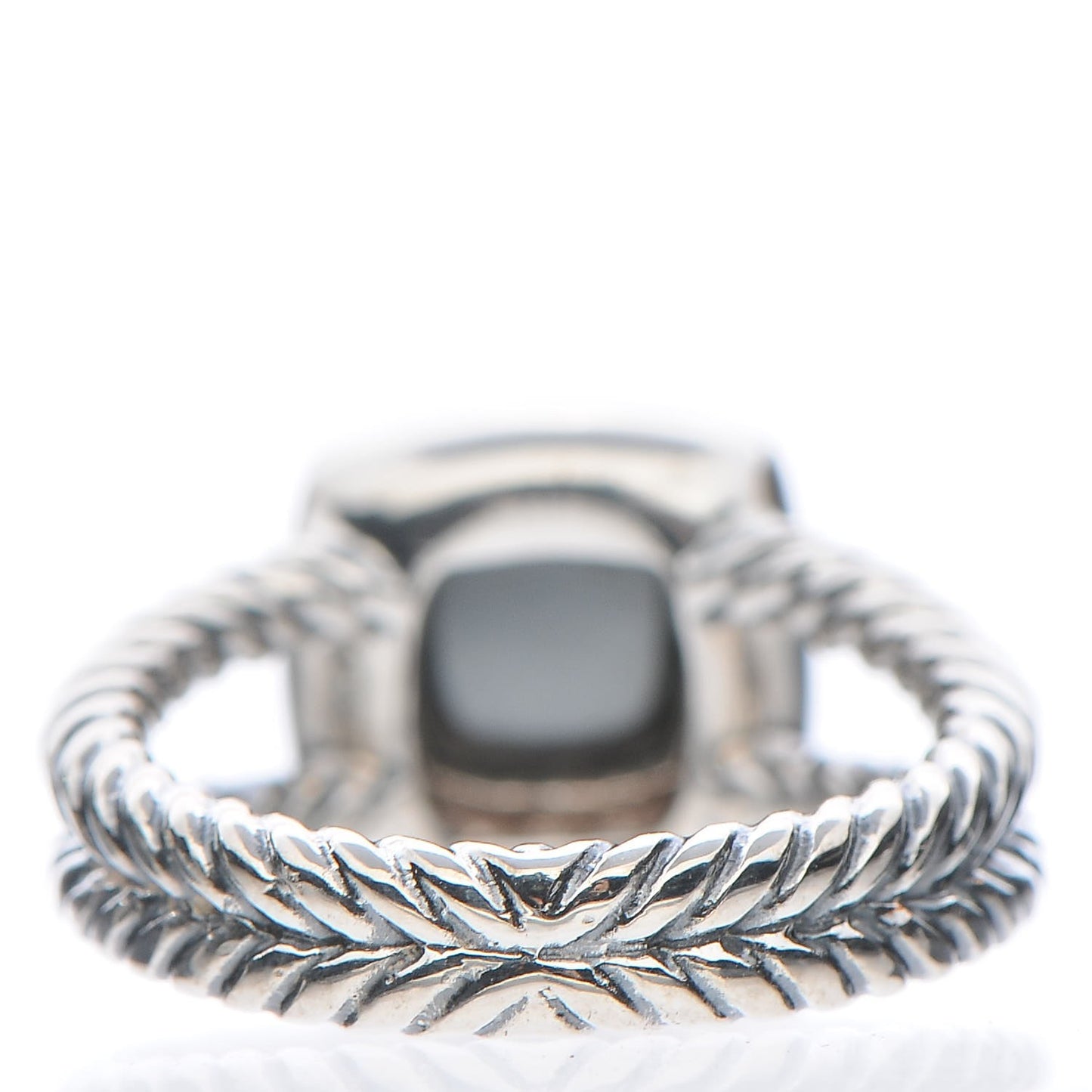 Sterling Silver Diamond Hematite 7mm Petite Albion Ring 49 5