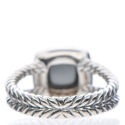 David Yurman Sterling Silver Diamond Hematite 7mm Petite Albion Ring 49 5 4 of 6