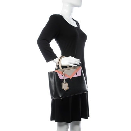 Fendi Vitello Elite Monster Petite 2Jours Tote Multicolor Black Grigio Polvere Multicolor 2 of 11