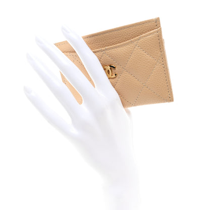 Chanel Caviar Quilted Card Holder Beige 2 of 8
