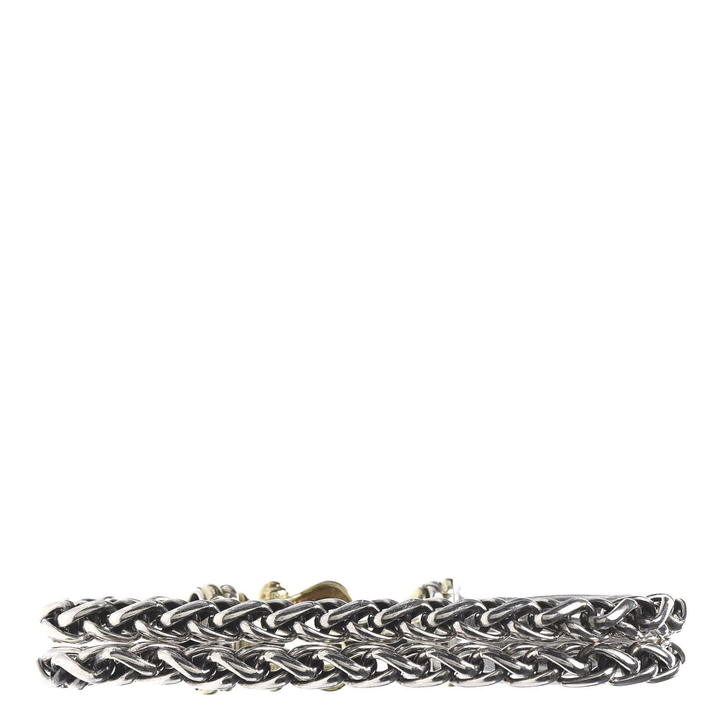 Sterling Silver 14K Yellow Gold 6mm Double Wheat Buckle Bracelet