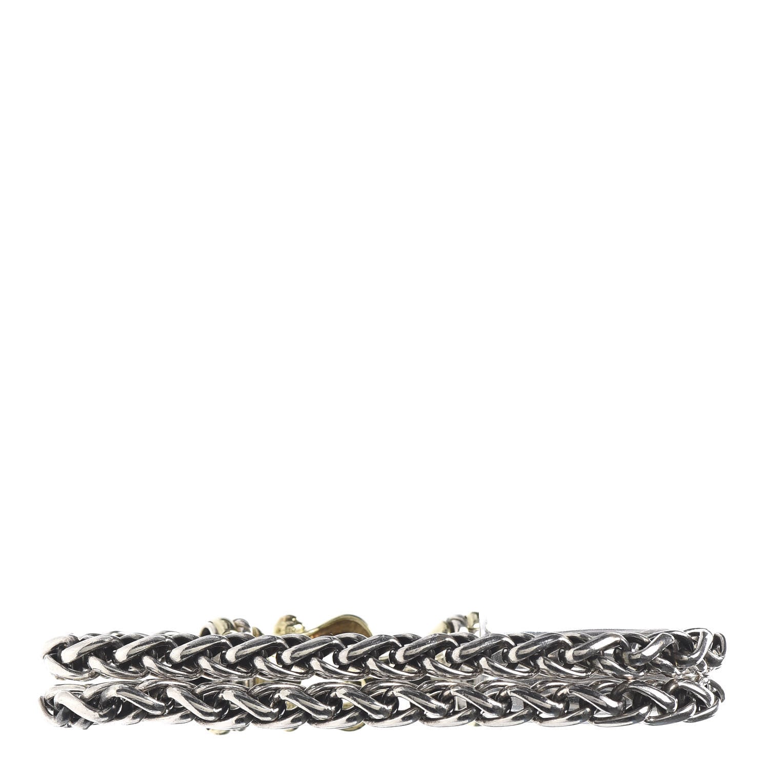 David Yurman Sterling Silver 14K Yellow Gold 6mm Double Wheat Buckle Bracelet 3 of 5