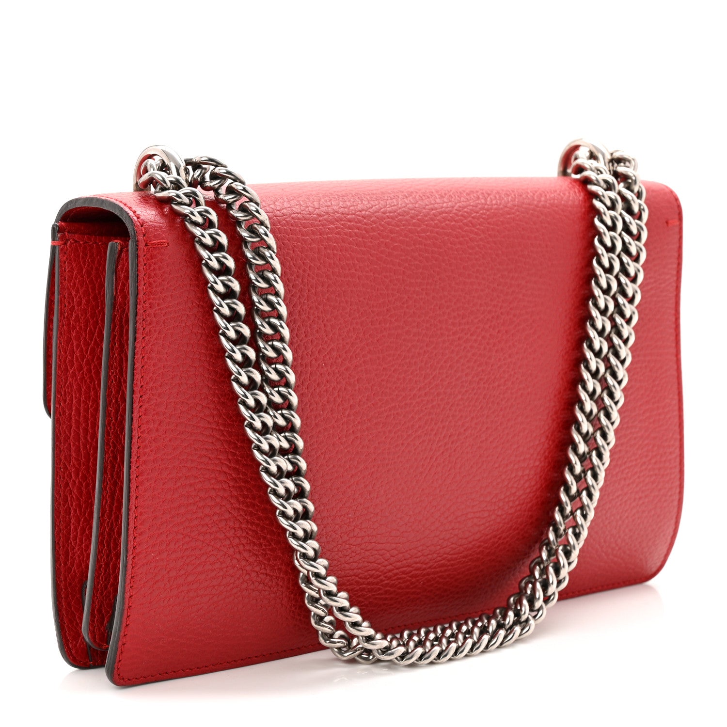 Gucci Dollar Calfskin Swarovski Crystal Small Dionysus Shoulder Bag Hibiscus Red 3 of 10