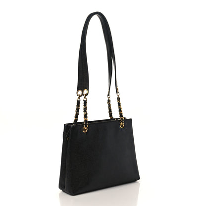 Chanel Caviar CC Shopper Tote Black 3 of 10