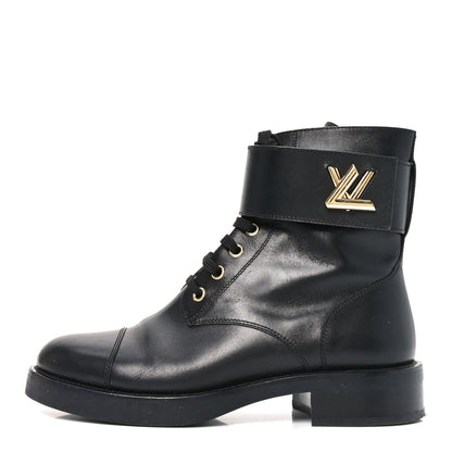 Louis Vuitton Calfskin Wonderland Flat Ranger Boots 37 Black 1 of 7