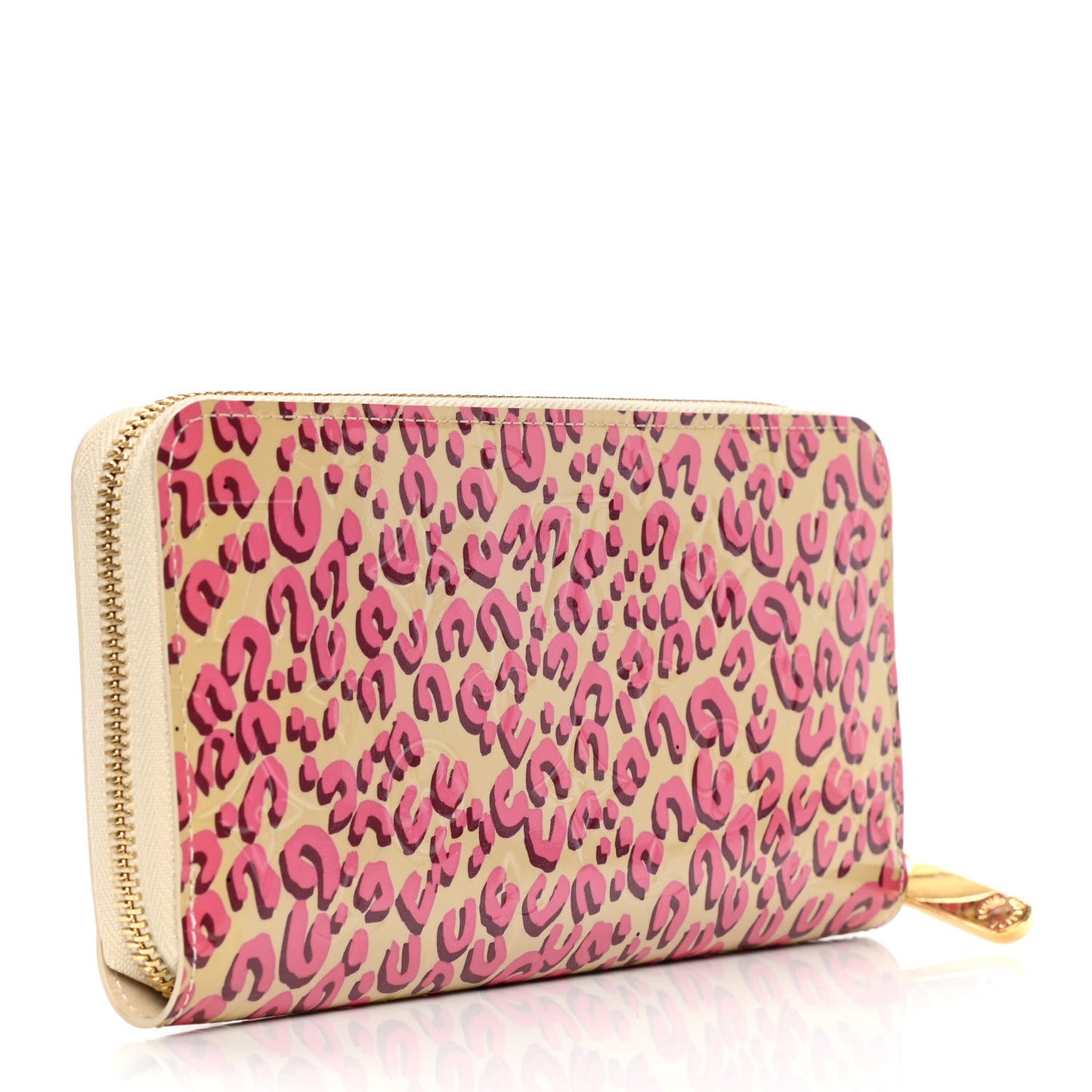 Vernis Leopard Zippy Wallet Blanc Corail