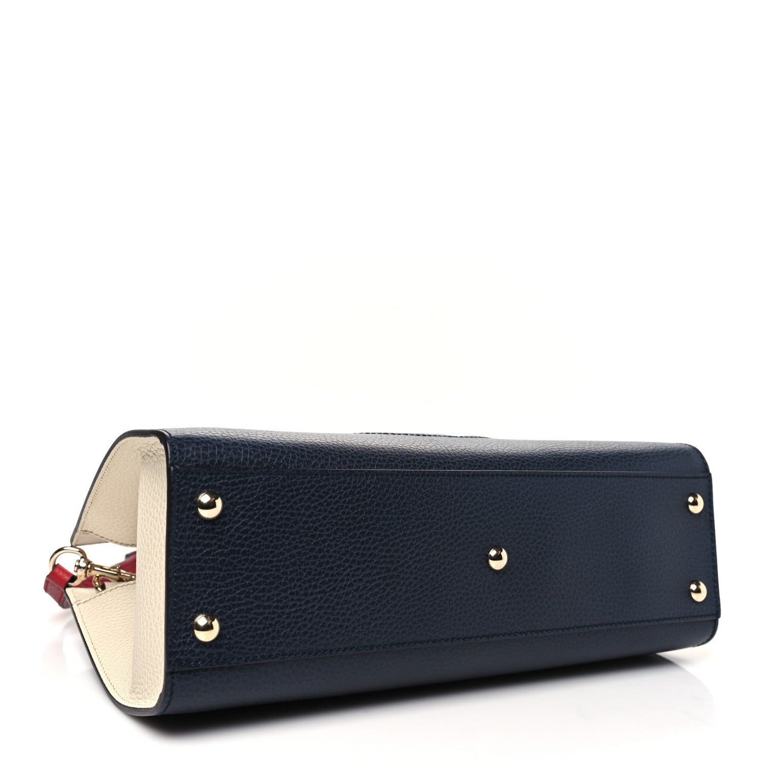 Gucci Dollar Calfskin Medium Soho Top Handle Satchel Blue Hibiscus Red Mystic White 4 of 10