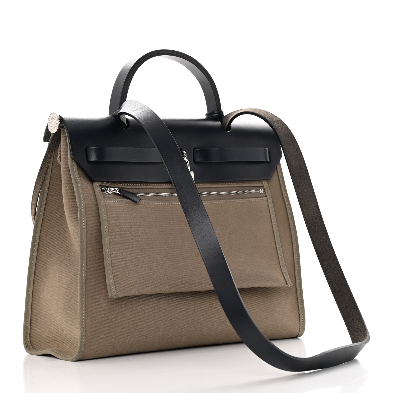 Hermes Toile Officier Vache Hunter Herbag Zip 31 PM Etoupe Bleu Indigo 4 of 19
