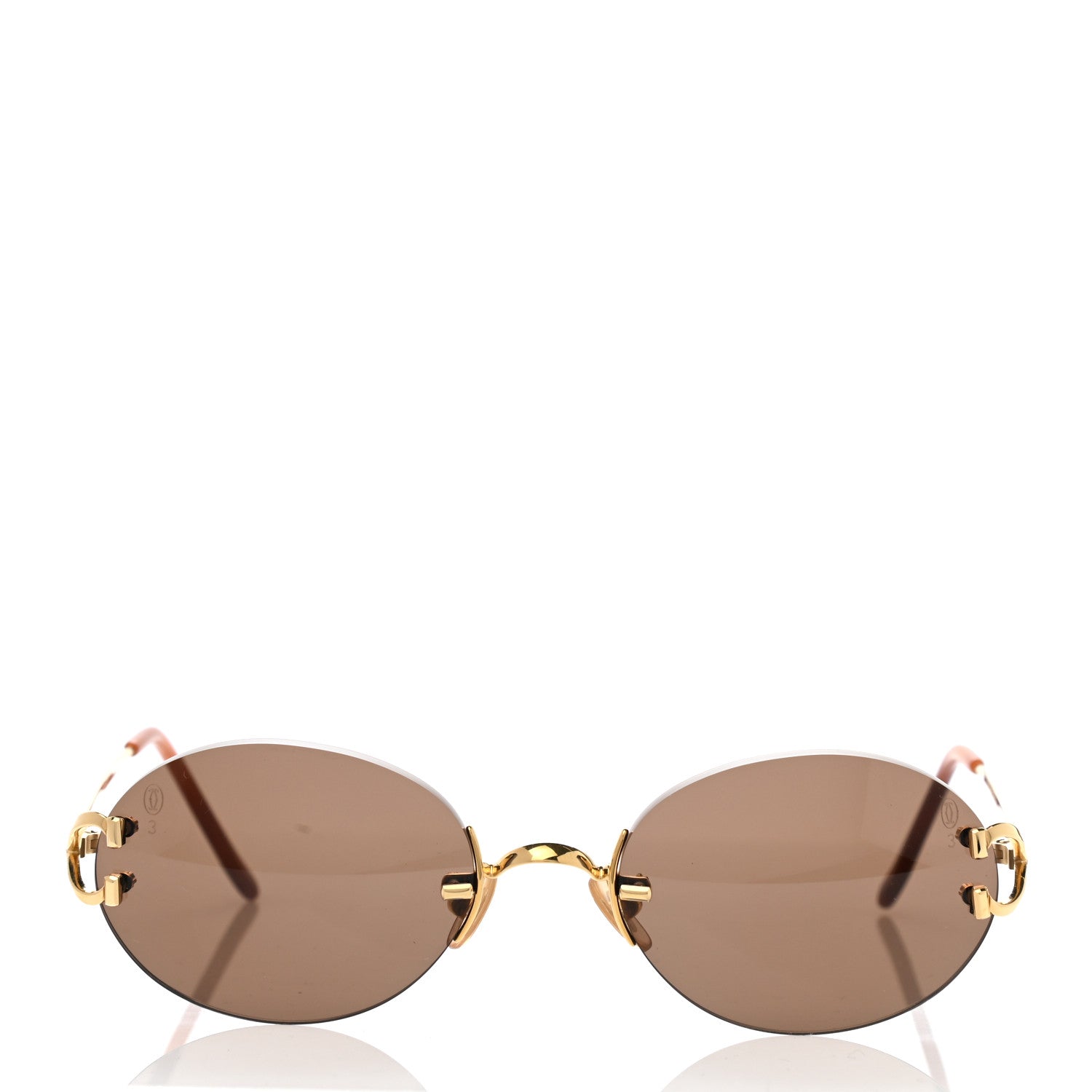 Cartier Rimless Madison Round Sunglasses Brown 2 of 8