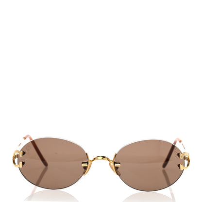 Cartier Rimless Madison Round Sunglasses Brown 2 of 8