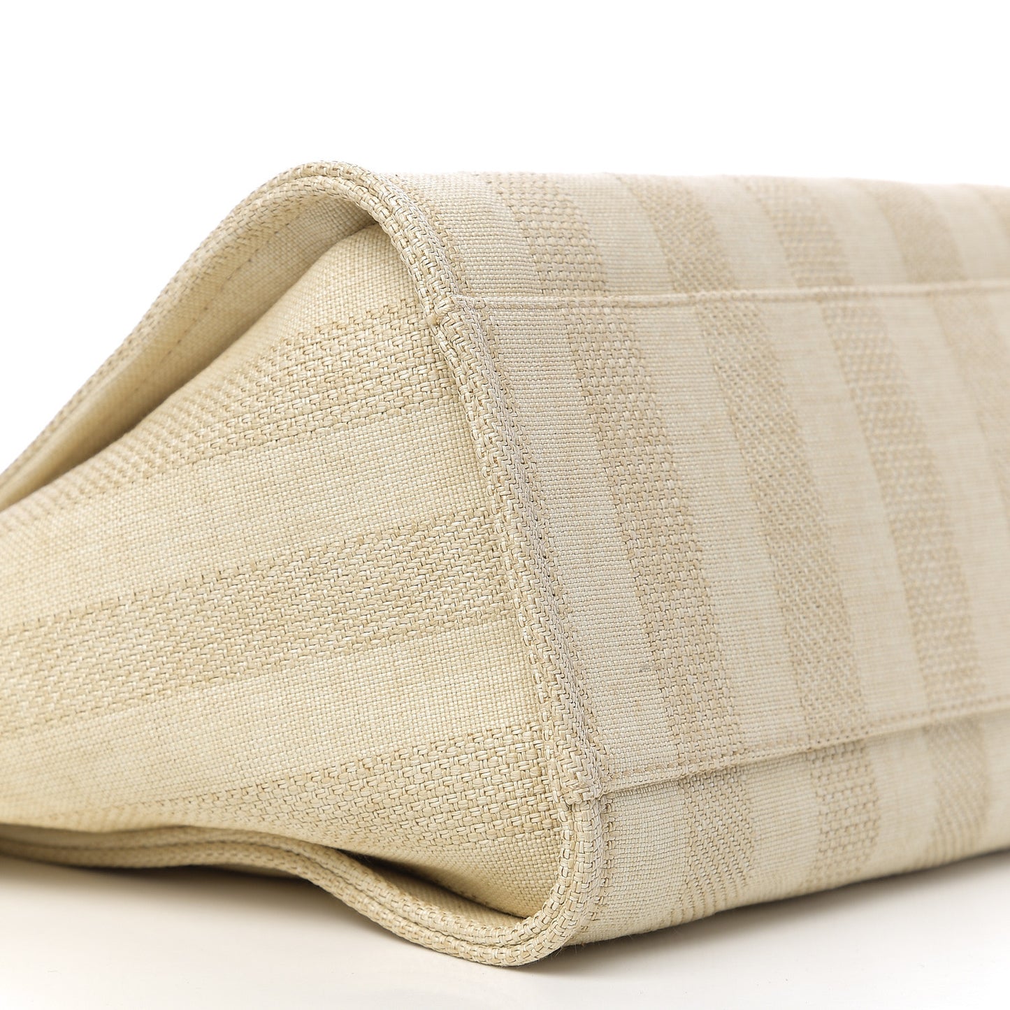 Mixed Fibers Striped Medium Deauville Tote Beige