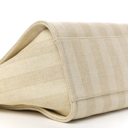 Chanel Mixed Fibers Striped Medium Deauville Tote Beige 8 of 10