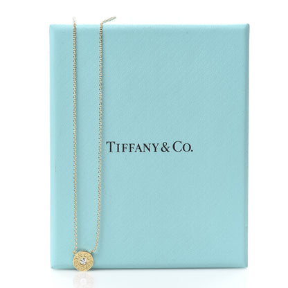 Tiffany 18K Yellow Gold Diamond 1837 Circle Pendant Necklace 6 of 6