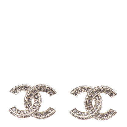 Chanel Crystal Timeless CC Earrings Light Gold 1 of 4