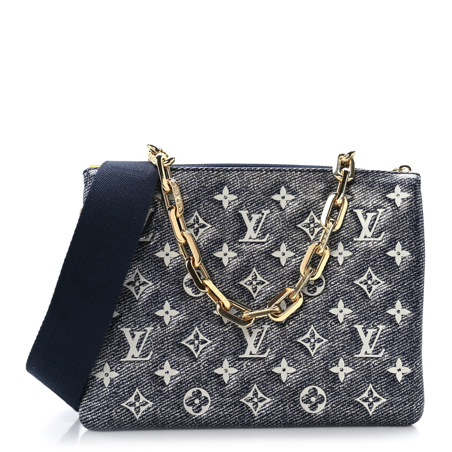 Louis Vuitton Lambskin Printed Monoglam Coussin PM Blue 1 of 11
