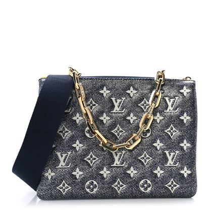 Louis Vuitton Lambskin Printed Monoglam Coussin PM Blue 1 of 11
