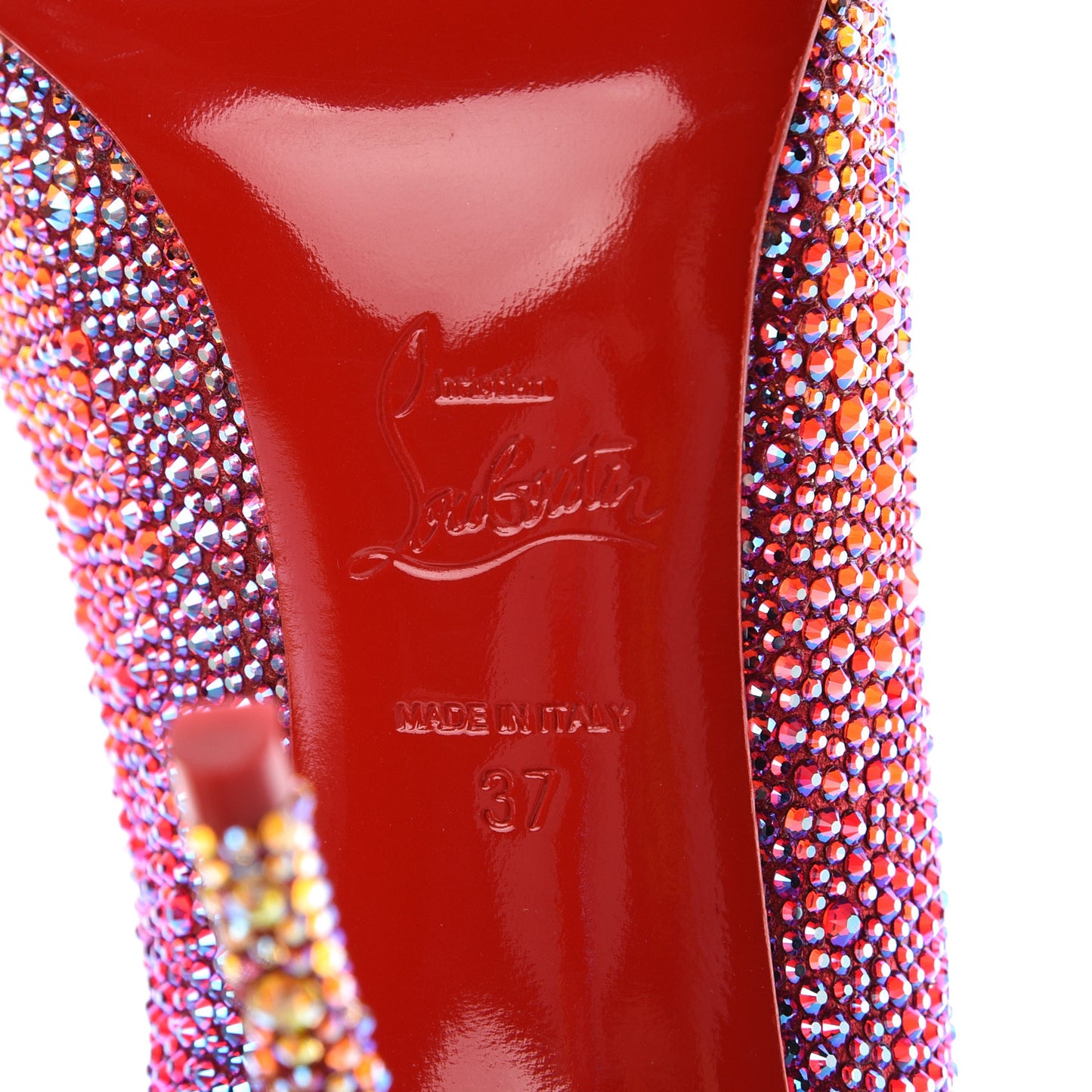 Suede Strass Degrade Pigalle Follies 100 Pumps 37 Red
