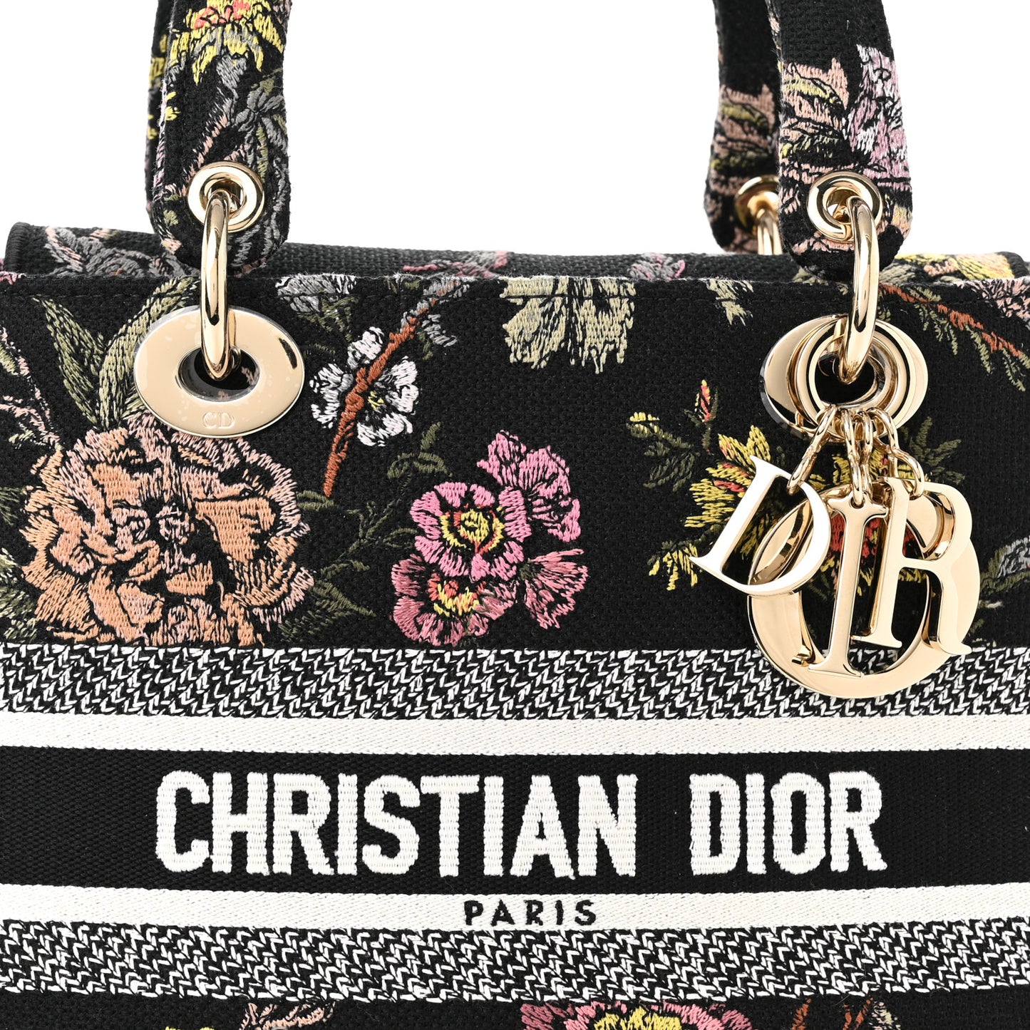 Canvas Embroidered Jardin Botanique Medium Lady D-Lite Black Multicolor