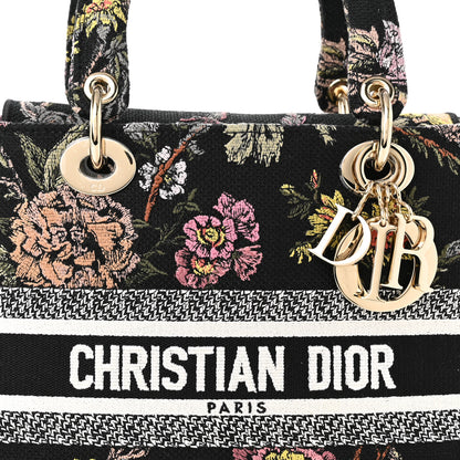 Christian Dior Canvas Embroidered Jardin Botanique Medium Lady D-Lite Black Multicolor 7 of 9
