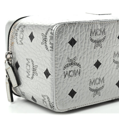 MCM Metallic Visetos Vanity Case Silver 8 of 9