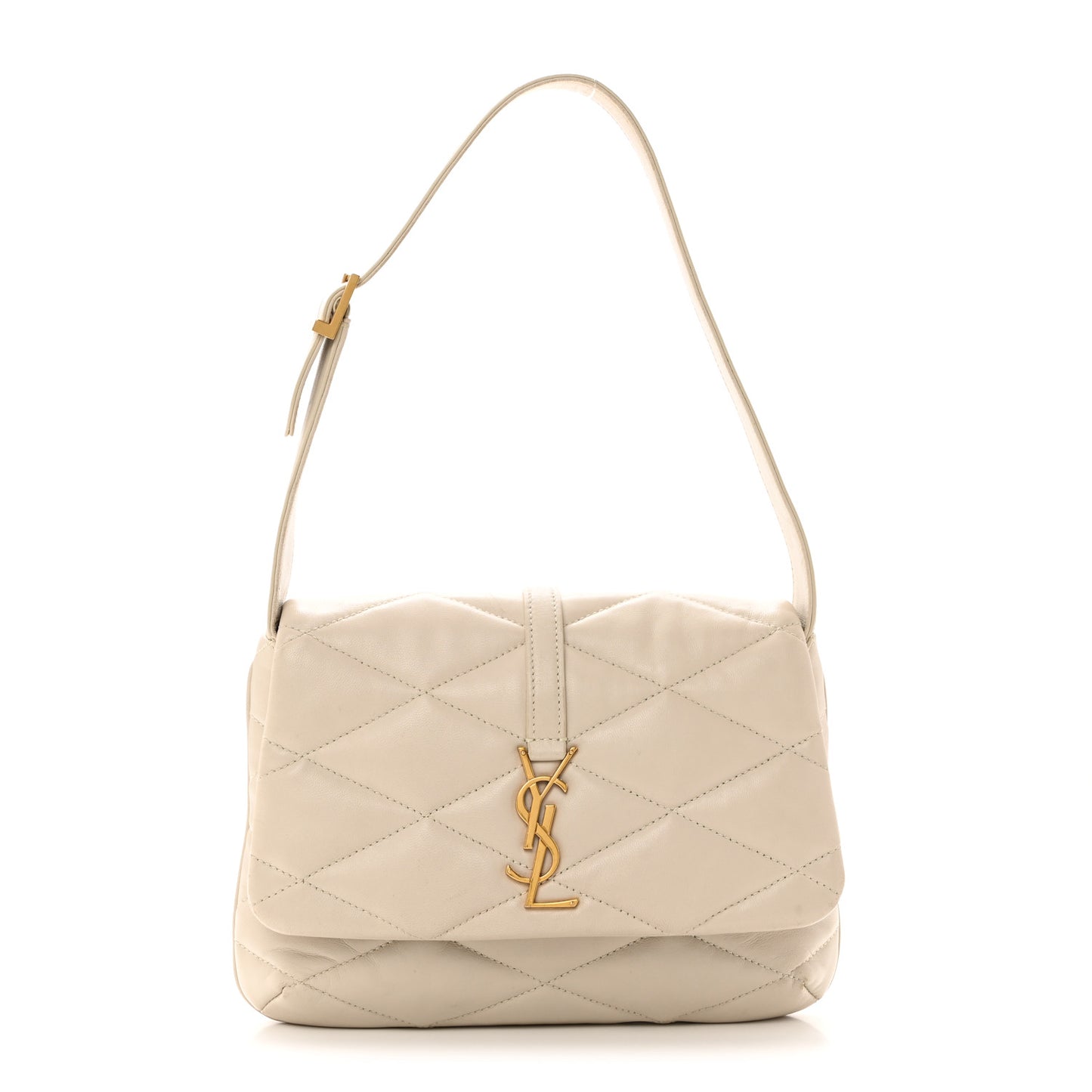 Lambskin Quilted Le 57 Diamond Shoulder Bag Crema Soft