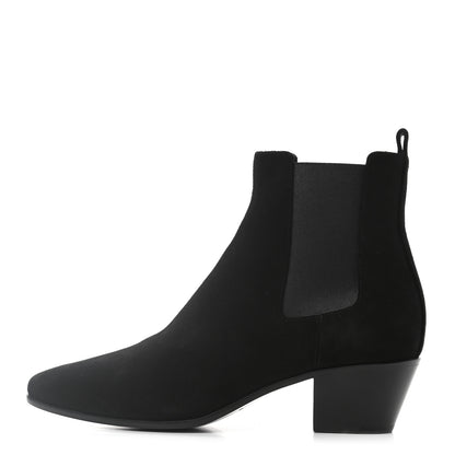Saint Laurent Suede Chelsea Boots 37.5 Black 1 of 8
