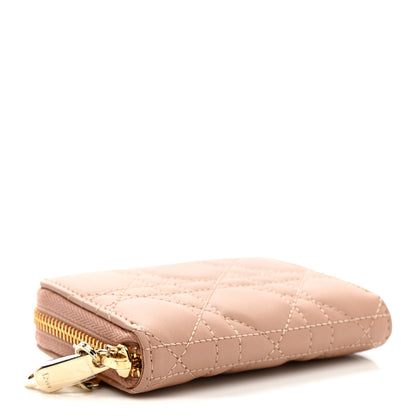 Christian Dior Lambskin Cannage Small Lady Dior Voyageur Coin Purse Rose Des Vents 4 of 7
