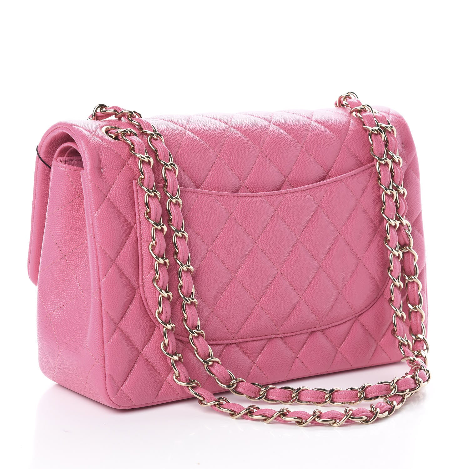 Chanel Caviar Quilted Jumbo Double Flap Pink 2 of 9