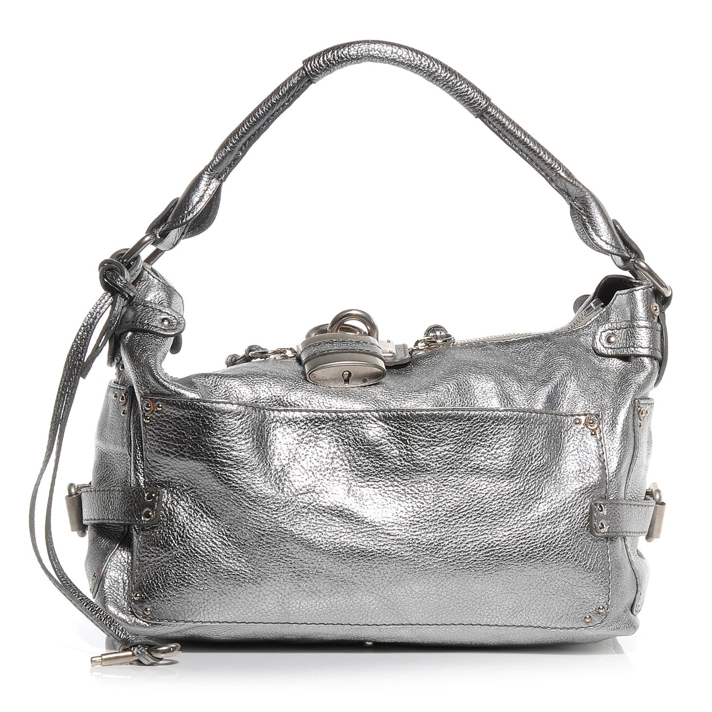 Leather Paddington Hobo Silver