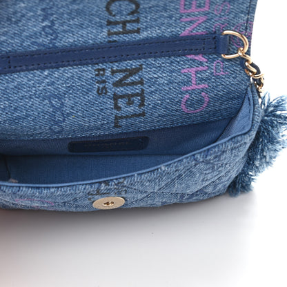 Chanel Denim Quilted Denim Mood Clutch With Chain Blue Multicolor 5 of 11