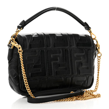Fendi Nappa FF 1974 Embossed Mini Baguette Black 3 of 9